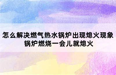 怎么解决燃气热水锅炉出现熄火现象 锅炉燃烧一会儿就熄火